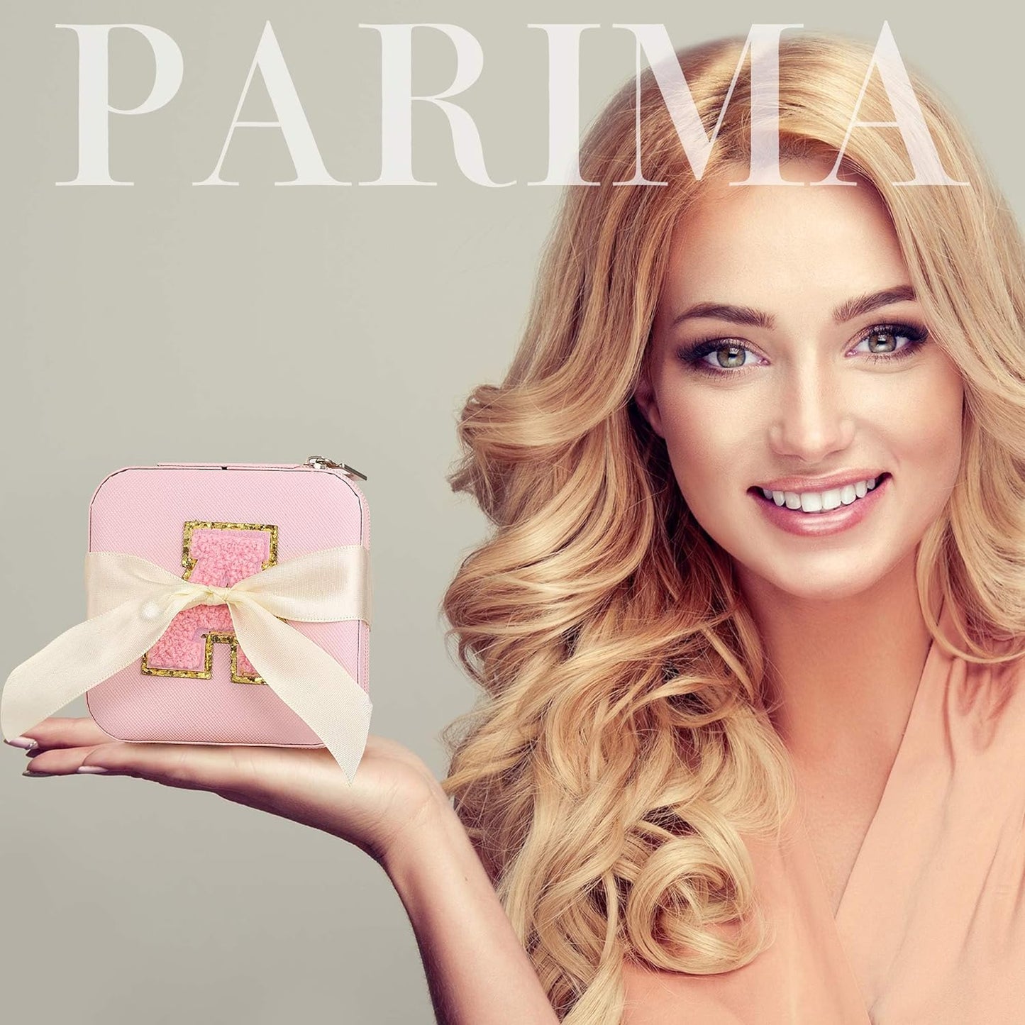 Parima Small Jewelry Box for Girls, Initial Jewelry Boxes for Girls | Small Jewelry Organizer | Travel Jewelry Case | Mini Travel Jewelry Box - Letter G, Pink