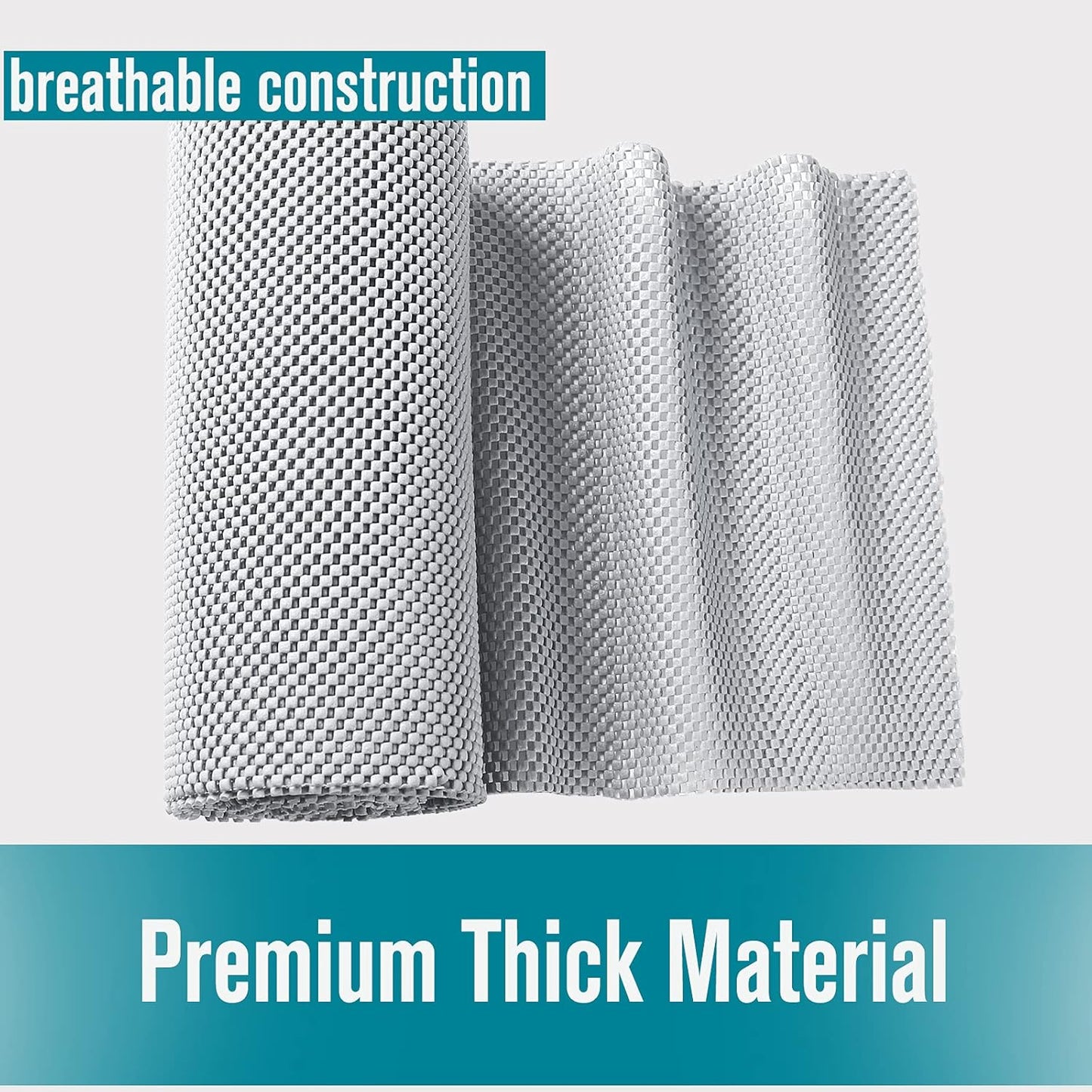 Shelf and Drawer Liner, Non-Adhesive Non Slip and Grip Durable Clean Pad Full Size 17.7 Inches x 20 Feet for Drawers, Shelves, Cabinets, Storage, Kitchen, Desks, Kitchenware, Tableware, Beige
