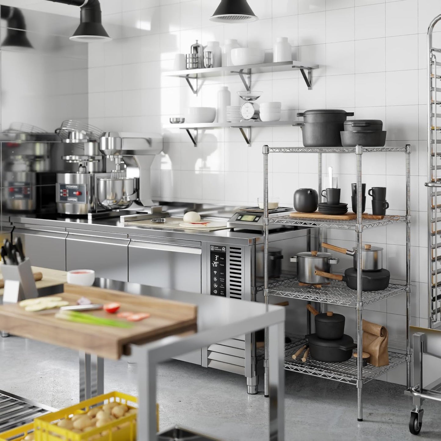 24" Deep x 24" Wide x 54" Height Wire Shelving Kit | 4-Tier | NSF Commercial Storage Rack Unit