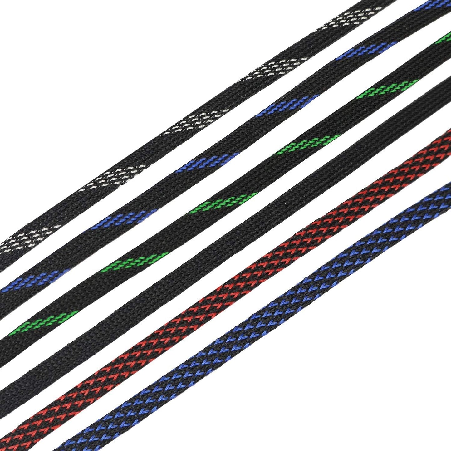 30ft PET Expandable Sleeving Wire Cable Sleeve (2/5" Steel Blue&Black 30ft)