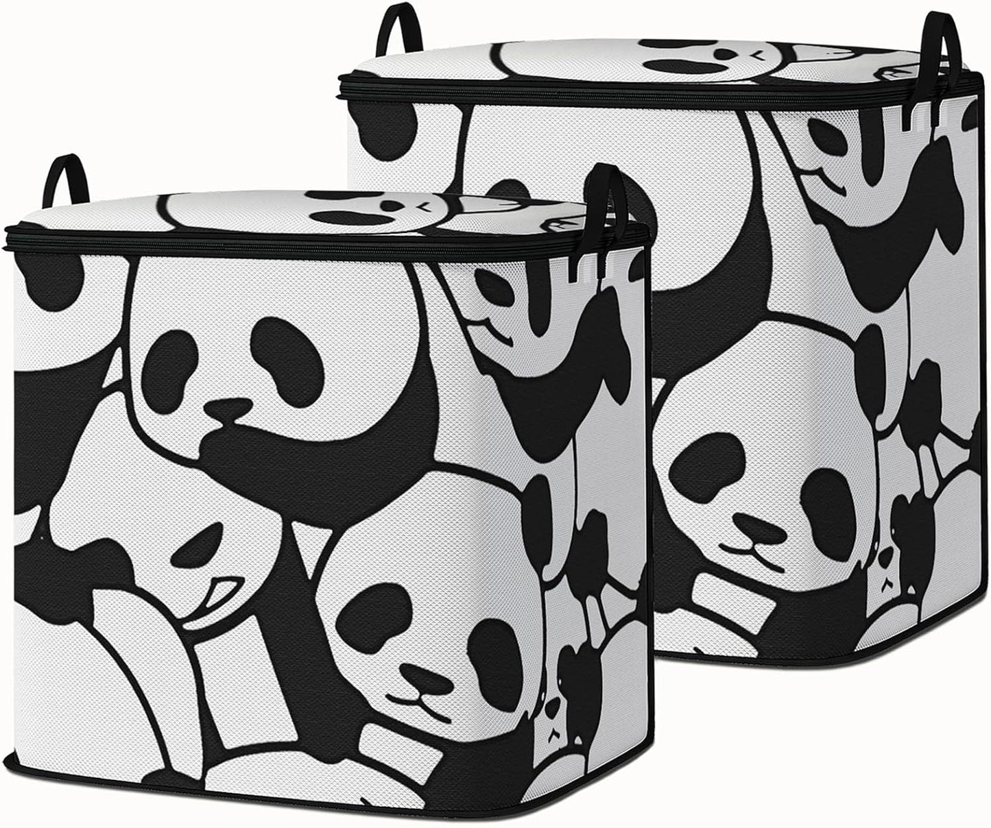 Large Comforter Storage Bag with Zipper,Closet Organizer for Clothes/Blankets/Quilts/Pillows,Fabric Storage Bags with Portable Handles 95L(2-Pack)