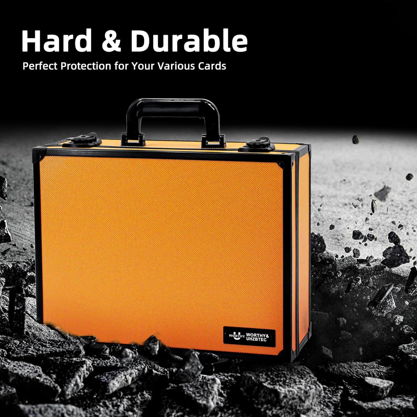 Graded Card Storage Box; Durable Sports, PSA Card Storage Case- Trading Card Storage Box - PSA Slab Case For Top Loaders (ORANGE, 16.5x13.3x6.9 inches)