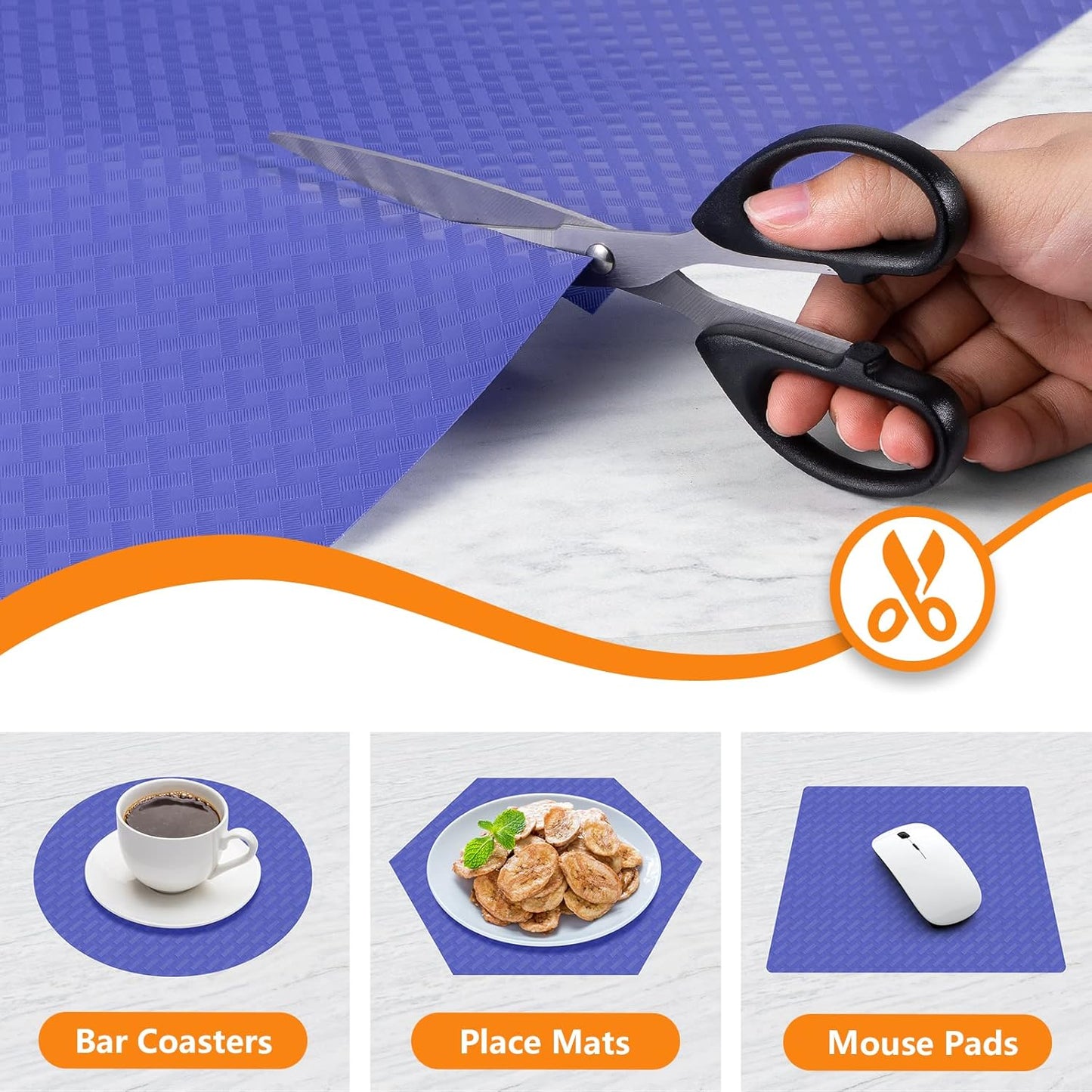 Shelf Liners for Kitchen Cabinets Refrigerator Liners Waterproof Plastic Kitchen Cupboard Liner Non Adhesive Drawer Mats EVA Material Fridge Liner for Shelves - Blue 11.8 x 236.2 Inches