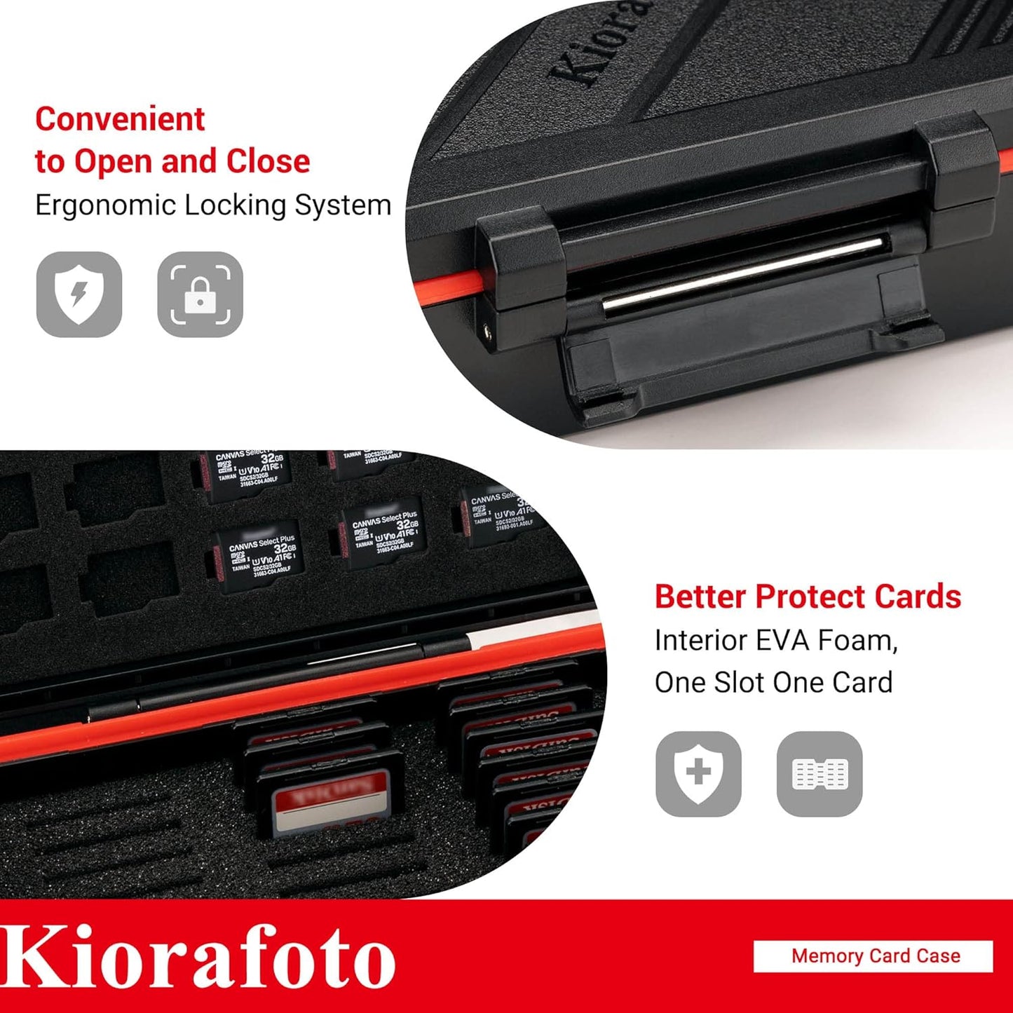 36 Slots SD MSD Memory Card Case Holder Water-Resistant Anti-Shock Storage Organizer for 21 SD SDHC SDXC/CFexpress Type-A/Switch Game Cards & 15 Microsd TF MSD Cards * Vertical Style