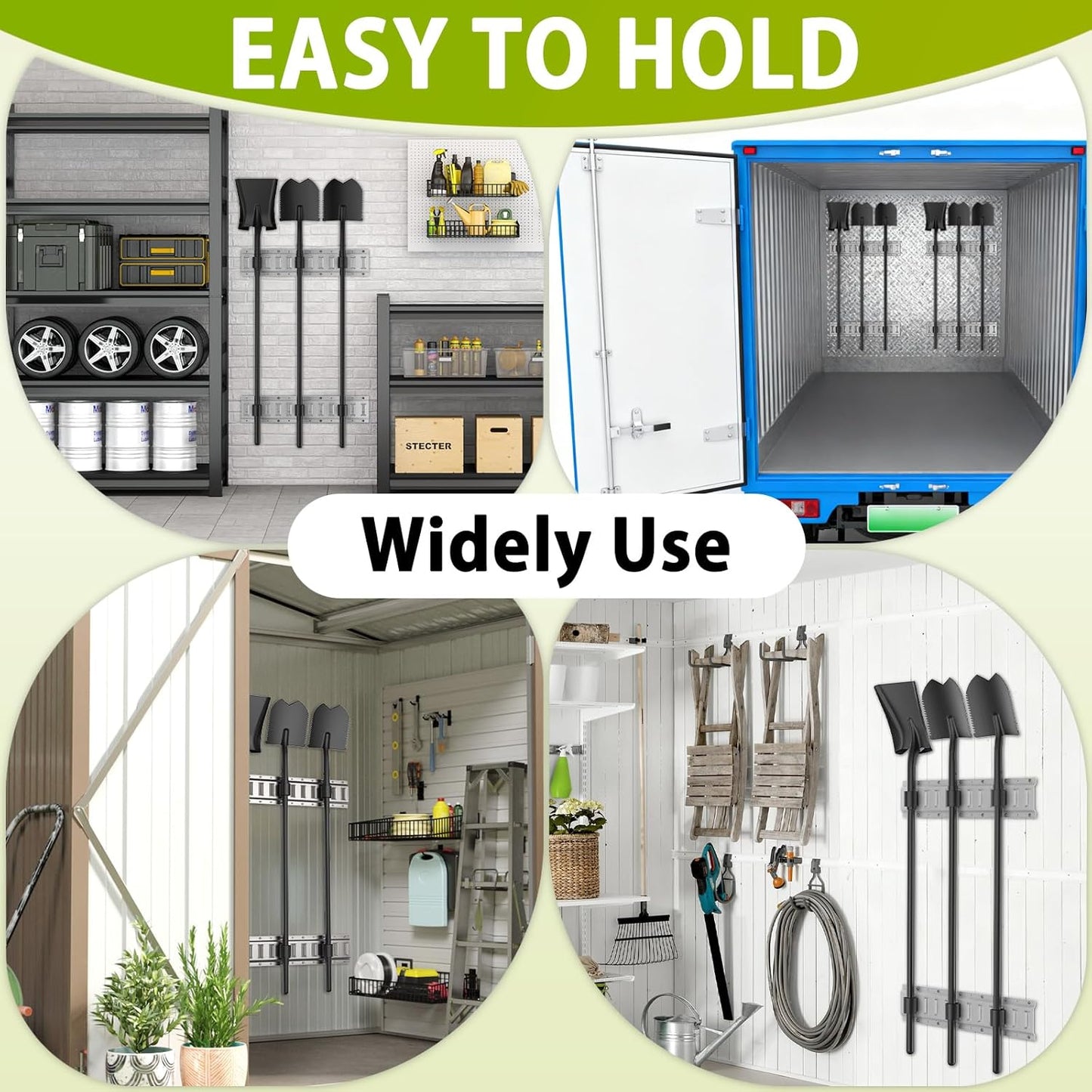woiron 6 Pack E-Track Tool Holders,E Track Tool Hangers to Keep Rakes,Shovels, Broom,E Track Shovel Holder,E Track Accessories for Enclosed Trailer