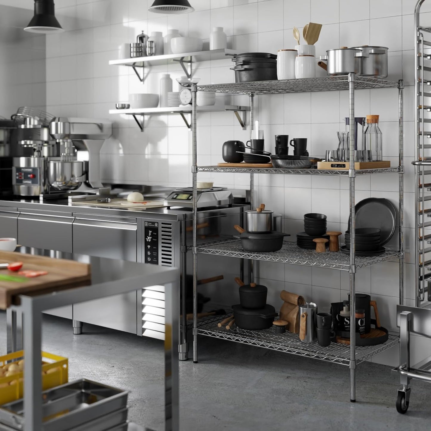 24" Deep x 42" Wide x 64" Height Wire Shelving Kit | 4-Tier | NSF Commercial Storage Rack Unit