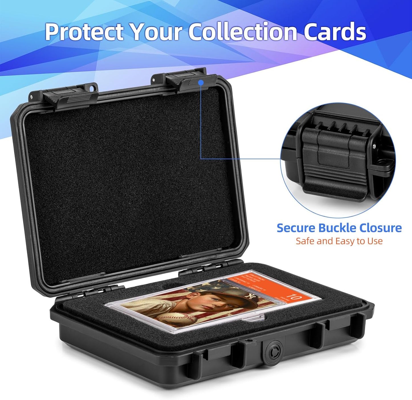 Graded Card Storage Box - Holds 3 Graded Cards, PSA Slab Case Sports Card Box for Trading Cards & Sports Cards