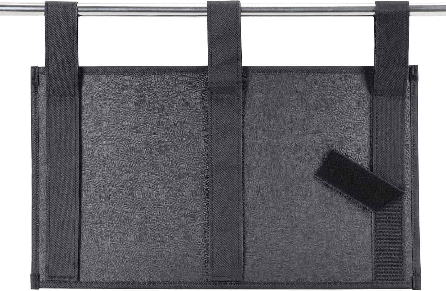 Hanging Bedside Caddy, Bedside Storage Organizer for Magazine, Phone, Remote control (6 Pockets-Black)