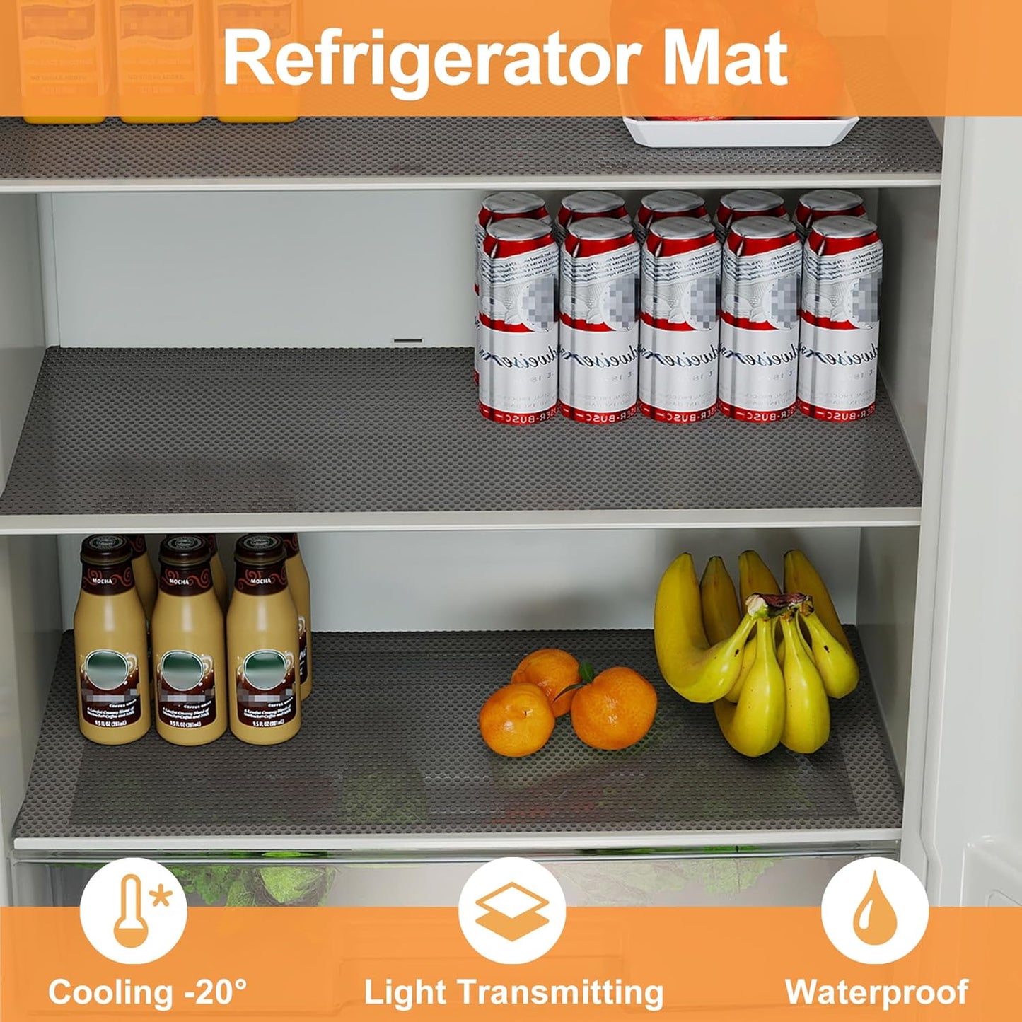 FLPMIX Clear Cabinet Shelf Liner: 11-inch Waterproof Kitchen Drawer Liner - Easy to Cut Non-Adhesive Small Cupboard Mat for Pantry Refrigerator 11" x 240" Translucent Grey