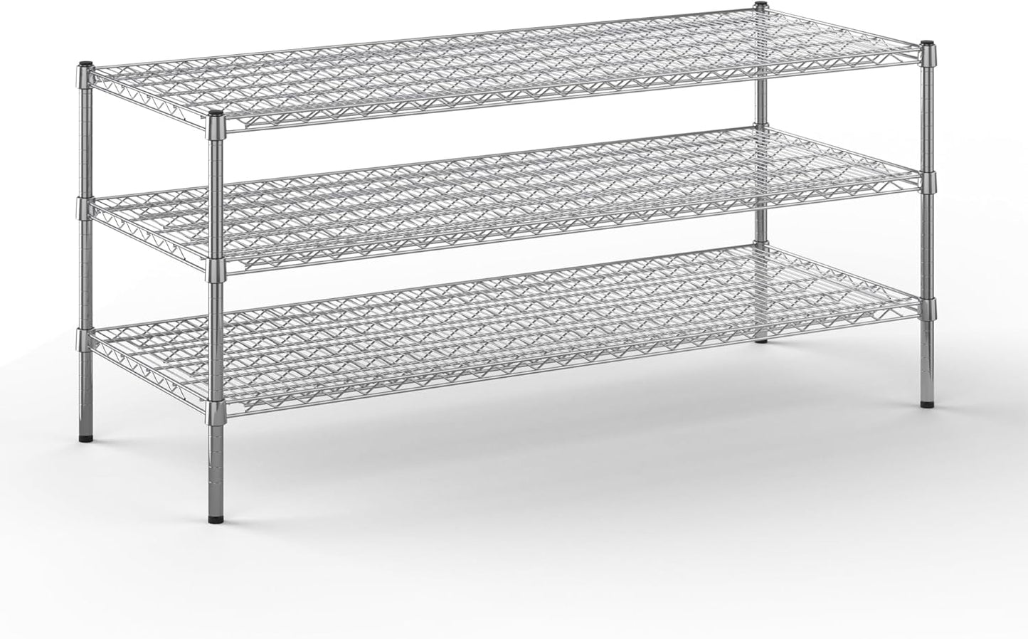24" Deep x 60" Wide x 27" Height Wire Shelving Kit | 3-Tier | NSF Commercial Storage Rack Unit