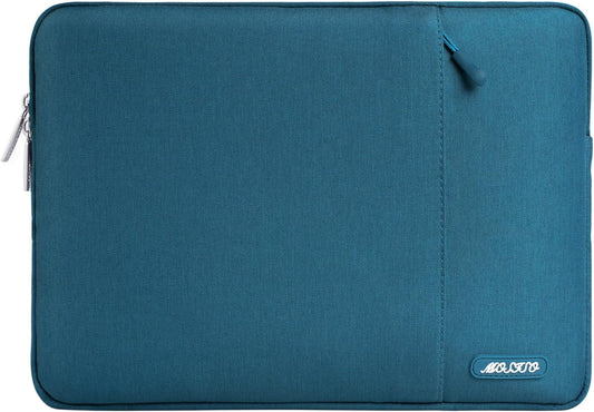 MOSISO Laptop Case 13.3 inch, 13-13.3 inch Laptop Sleeve Compatible with MacBook Air/Pro 13/Pro 14 M5 M4 M3 M2 M1, HP Dell ASUS Lenovo,Polyester Vertical Computer Sleeve Bag with Pocket, Deep Teal