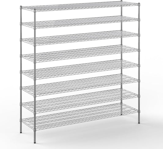 21" Deep x 72" Wide x 74" Height Wire Shelving Kit | 8-Tier | NSF Commercial Storage Rack Unit