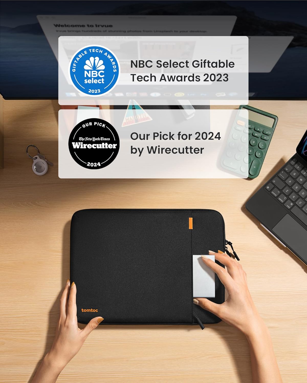 tomtoc 360 Protective Tablet Sleeve for iPad Pro 13-inch (M5/M4) 2025, 13-inch iPad Air (M3/M2), 12.9-inch iPad Pro (6th/5th/4th/3rd Generation) with Magic Keyboard, Water-Resistant iPad Case Bag