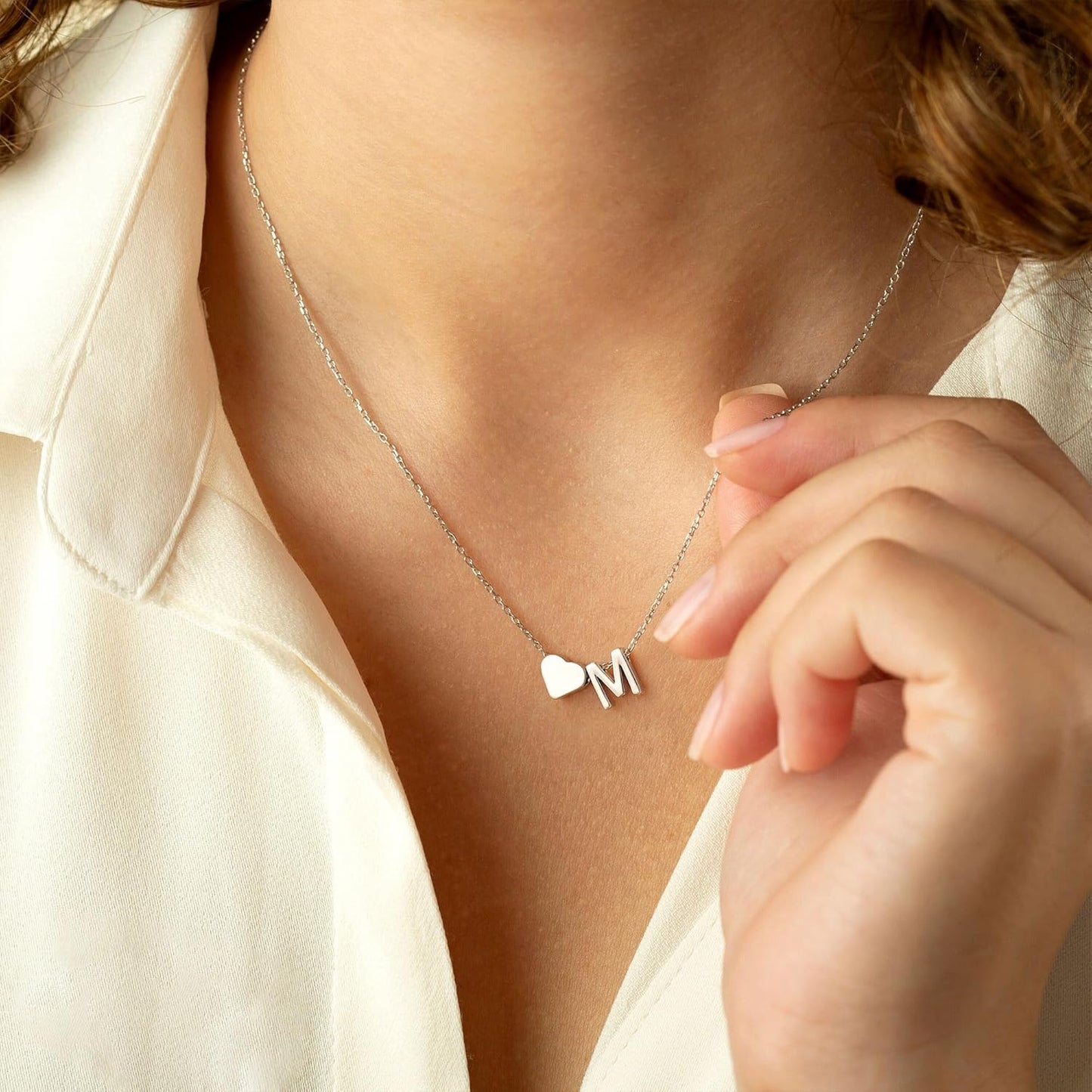 Turandoss Christmas Gifts for Grandkids - Dainty 18K Gold Plated Tiny Heart Initial A-Z Letter Pendant Necklace Stocking Stuffers for Teen Girls Jewelry