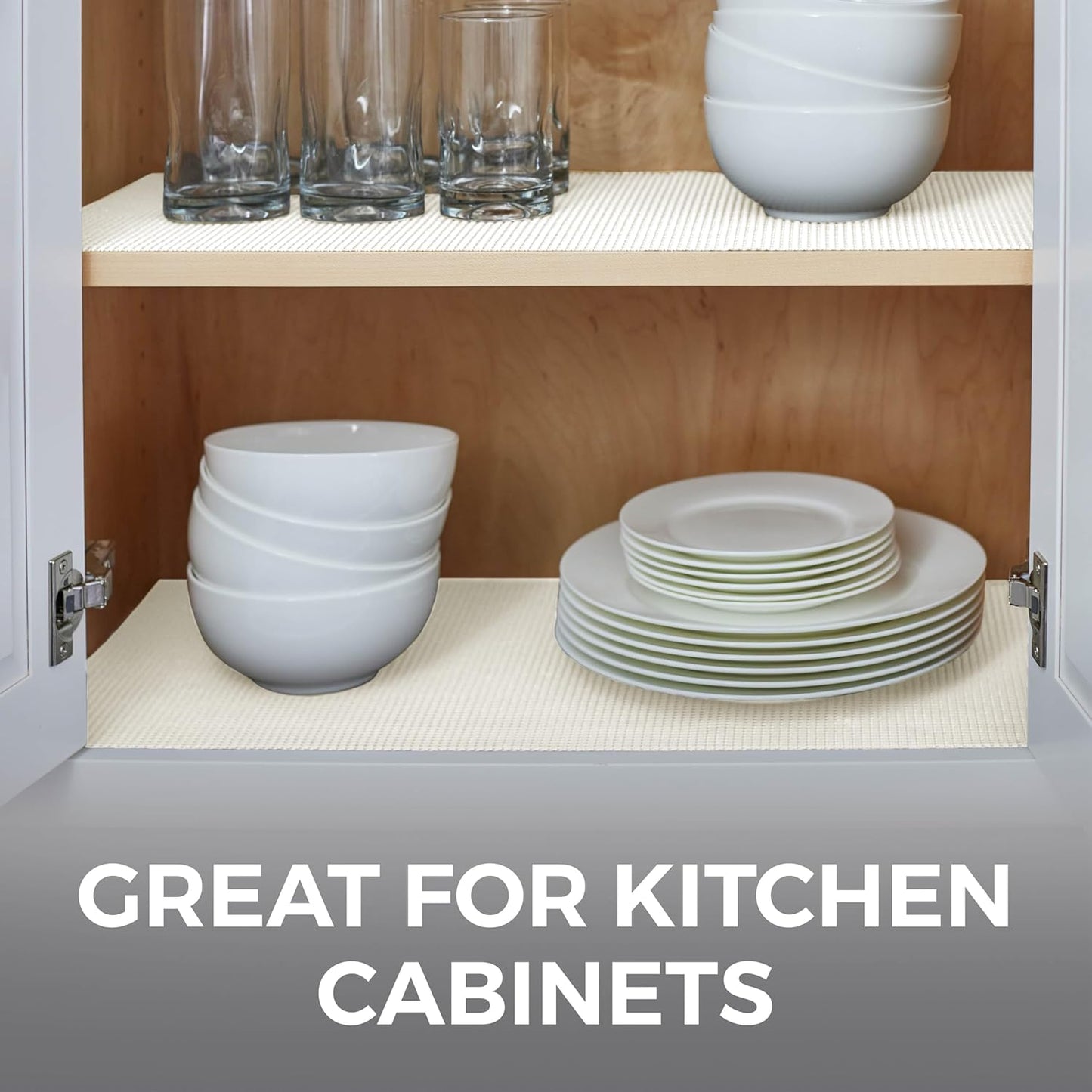 HOME GENIE Shelf Drawer and Cabinet Liner, Durable with Strong Grip, 12 in x 20 FT, Non Adhesive Liners Protect Kitchen Cabinets and Cupboard, Pantry, Bathroom Drawers and Shelves, Desks, White