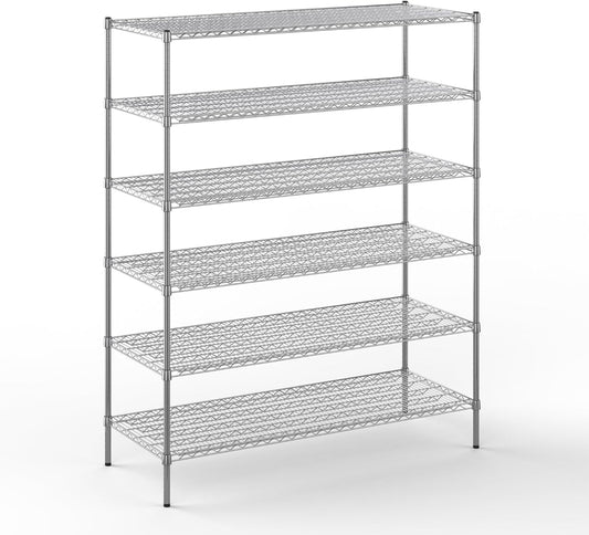 24" Deep x 60" Wide x 74" Height Wire Shelving Kit | 6-Tier | NSF Commercial Storage Rack Unit