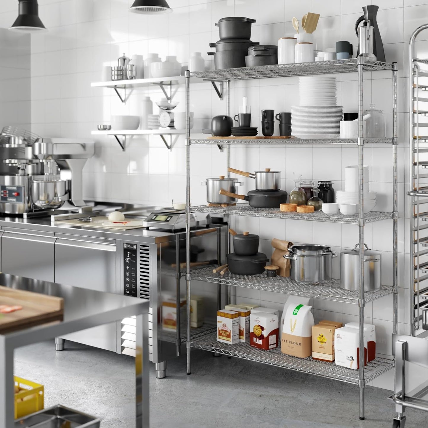 18" Deep x 48" Wide x 74" Height Wire Shelving Kit | 5-Tier | NSF Commercial Storage Rack Unit