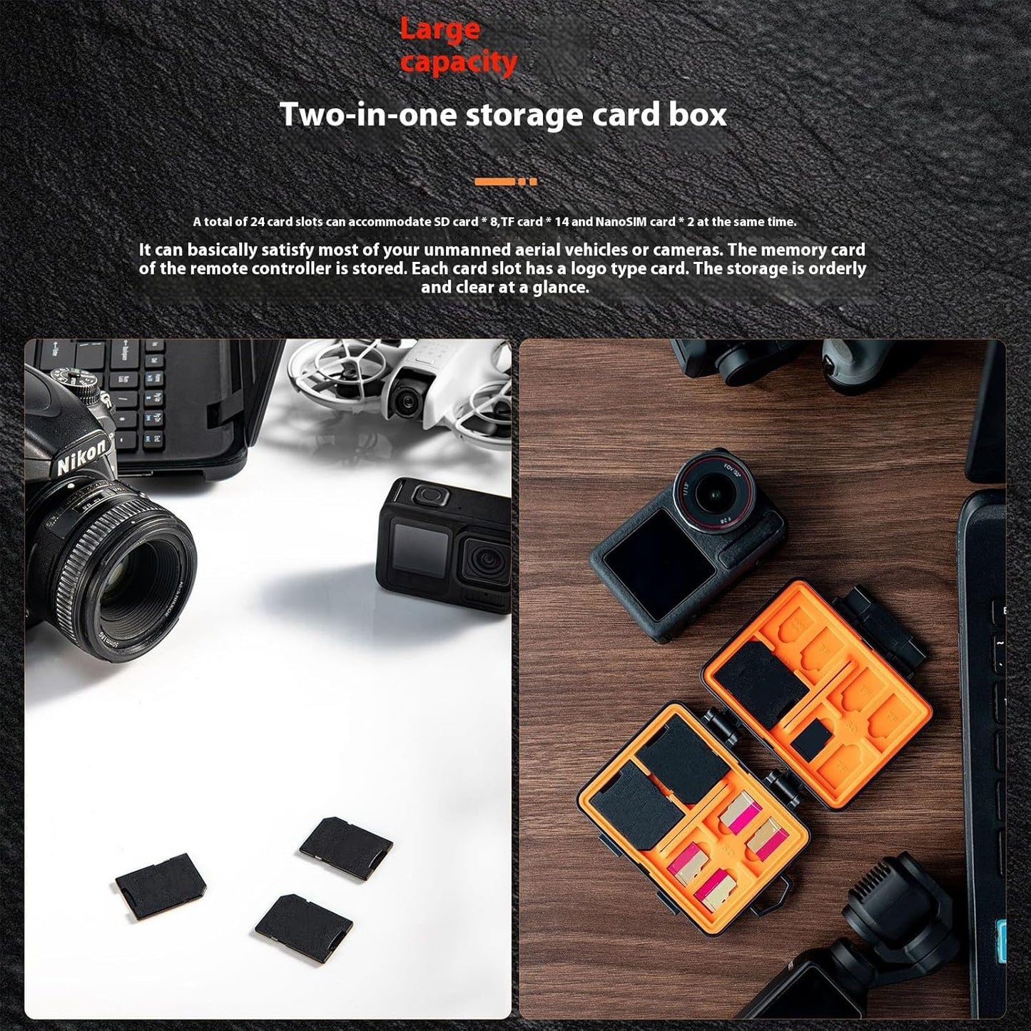 Memory Card Holder Case Box Multi Function for Small Memory Cards Storage Protections Box