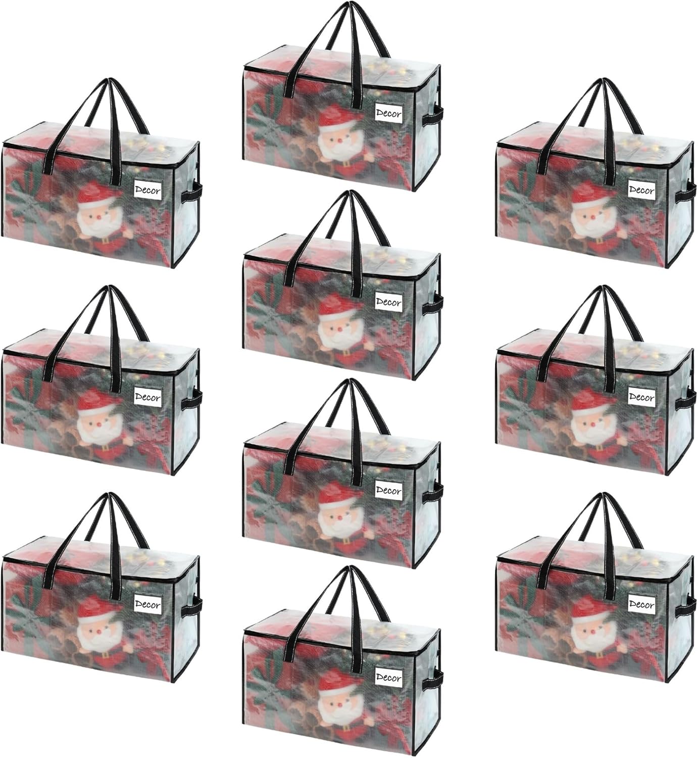 VENO 10 Pack Moving Bags, Comforter and Blanket Storage Bags for Closet, Moving Boxes, Boxes with Lids Alternative, College Dorm Packing Supplies, Foldable Heavy-Duty Tote (Clear, 10 Pack)