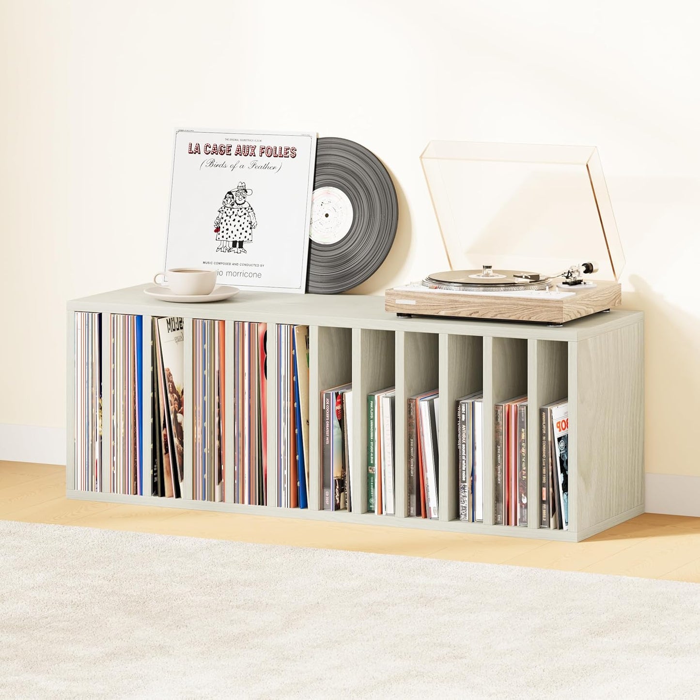 IOTXY DIY Modular Cube Bookcase - CubeXY Customizable Stackable Expandable Basic Shelving Units, 12-Cube Wooden Open Bookshelf with Removable Shelves for Vinyl Record Storage Organizer, Oak