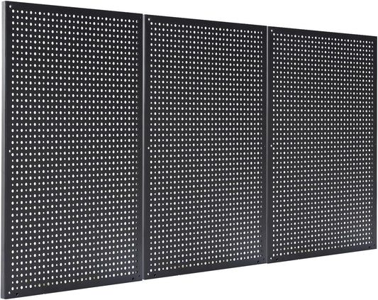 Peg Board,3 Pack 16-Inch X 24-Inch Heavy Duty Metal Peg Board Tool Organization Panels,Ideal for Storage Solutions in Garages, Workbenches, Workshops, Kitchens, and Other Iocations(Black)