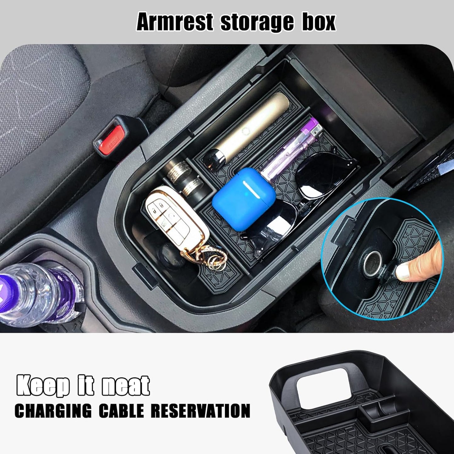 Center Console Organizer Tray Compatible with Toyota RAV4 2025 2024 2023 2022 2021 2020 2019 Armrest Storage box Insert Tray Secondary Interior Accessories