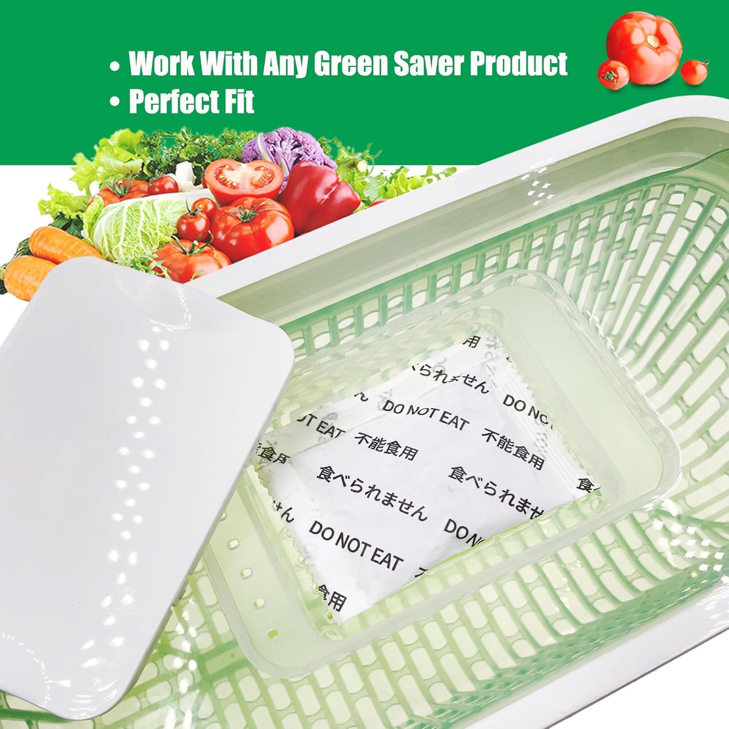 6 Pack Produce Saver Refills Kit for OXO GreenSaver Produce Keepers and Crisper Inserts, Keep Fruits Veg Fresh, Also Compatible with Bluapple Produce Freshness Saver Balls and other Produce Savers