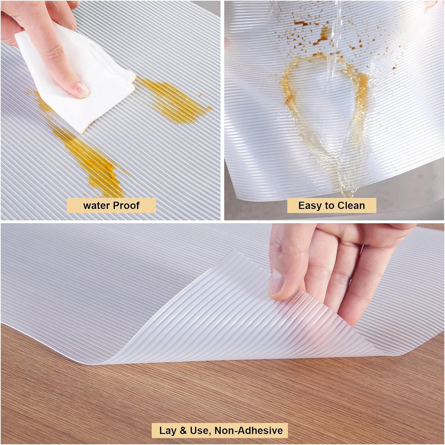 2 Rolls Shelf Liner, 14 Inches x 20 FEET Non-Slip Kitchen Cabinet Liner, Washable Oil-Proof Non-Adhesive Contact Paper for Kitchen Drawer, Cabinet, Shelves, Refrigerator, Storage, Desks, coutertops