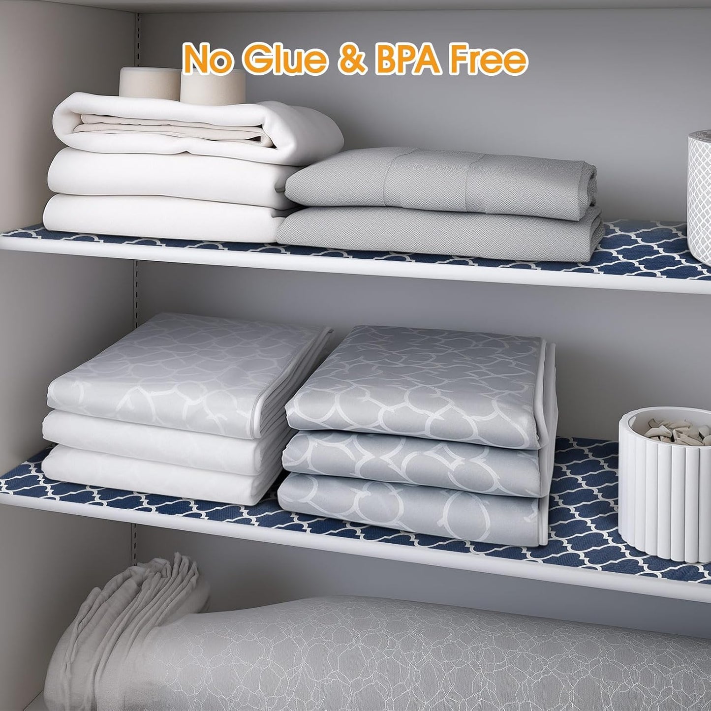 Shelf and Drawer Liner for Kitchen Cabinets Non-Adhesive, Strong Grip Non-Slip Thickened Cabinet Liners for Shelves, Waterproof Mats for Dresser Cupboard, Blue, 23 in x 10 Feet