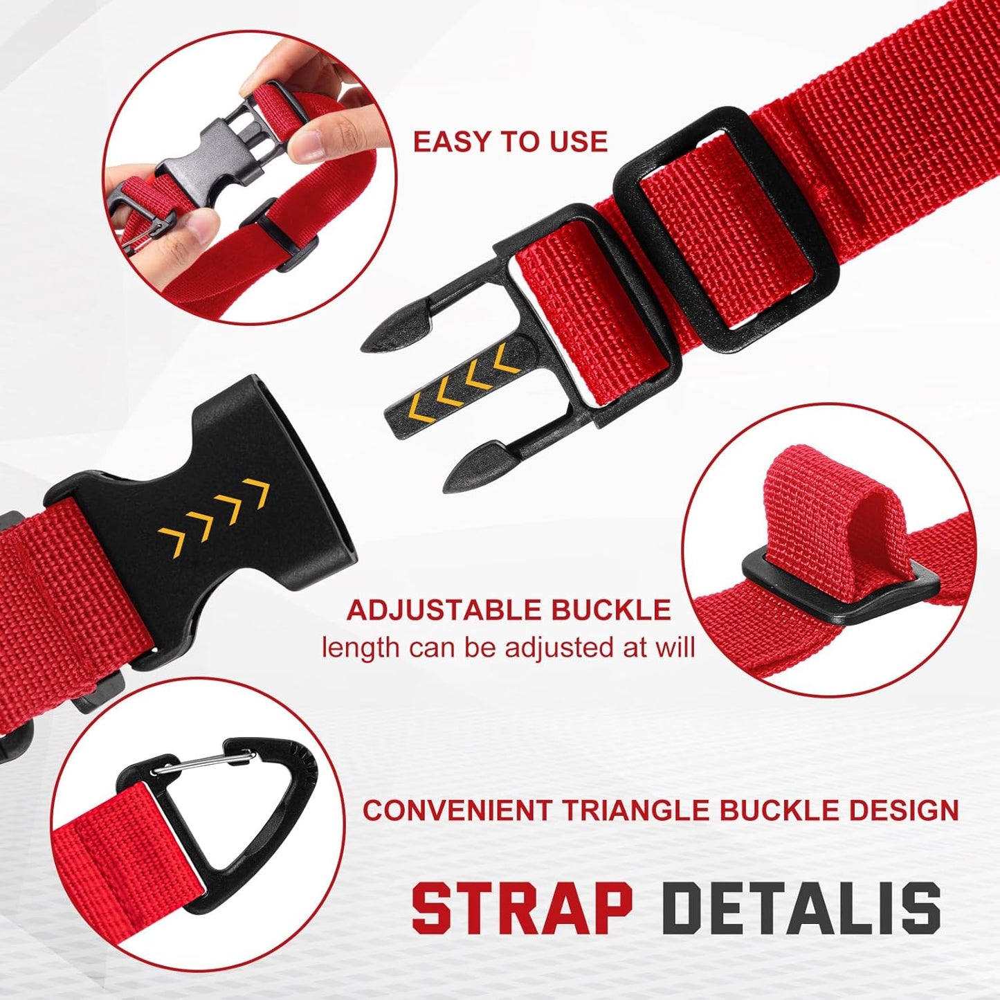 6 Pack 17 Inch Adjustable Extension Cord Holder Organizer with Triangle Clips for Garage Organization and Storage Heavy Duty Extension Cord Hanger for Men Workshop (Red)