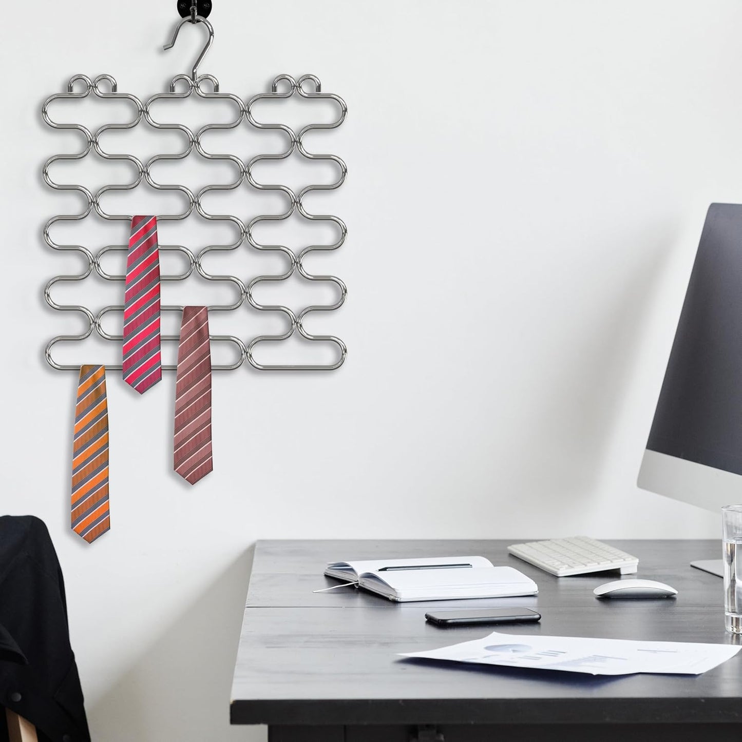 Deco Brothers Scarf Hanger for Closet, 23 Loop, Chrome