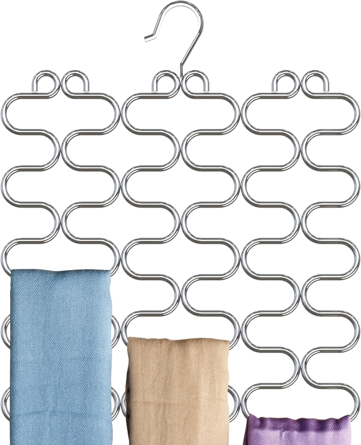 Deco Brothers Scarf Hanger for Closet, 23 Loop, Chrome