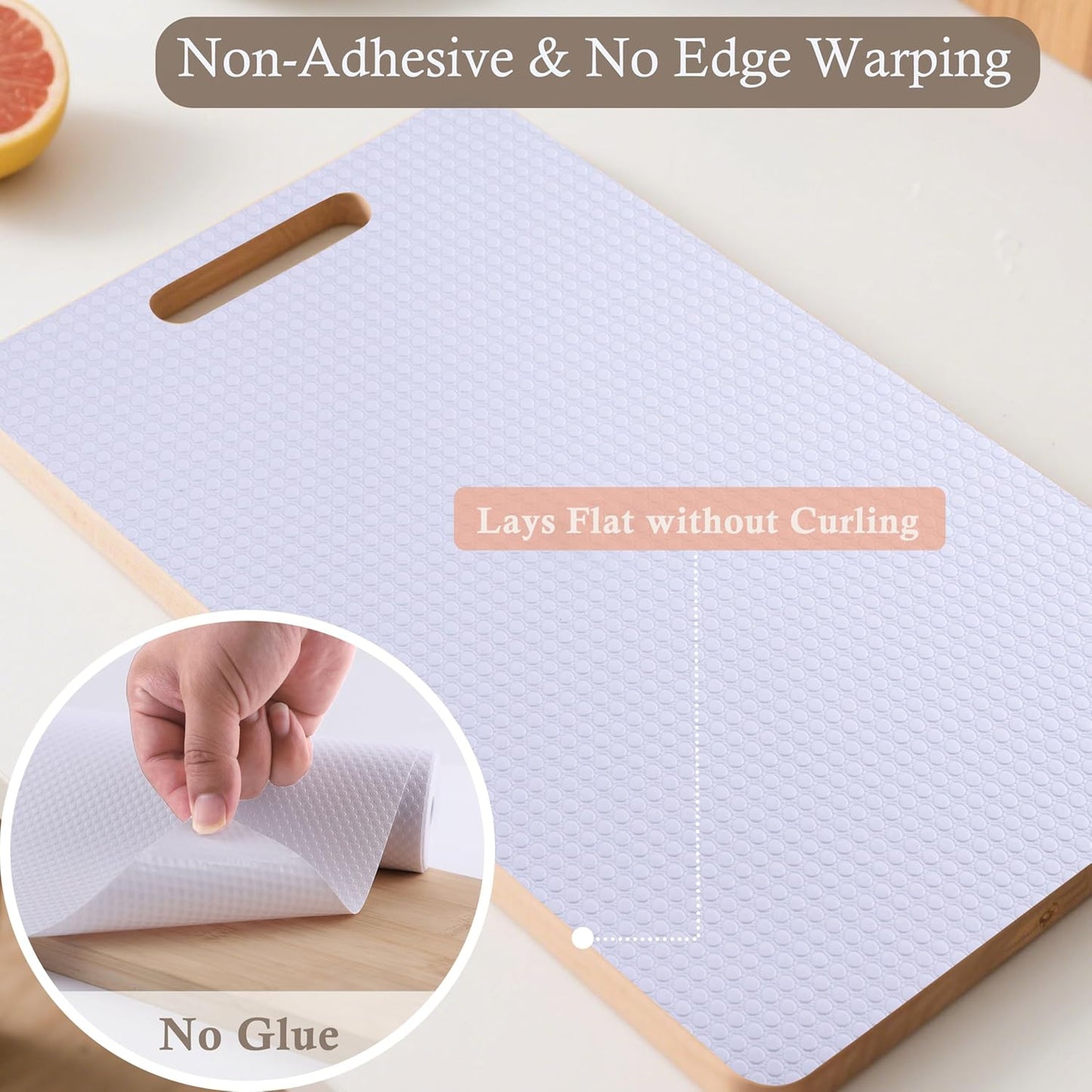 Shelf Liner Non-Slip 20 Inch Wide X 20 Ft Kitchen Cabinet Drawer Liners Waterproof & Oil-Proof Drawer Mat for Cupboard Pantry Non Adhesive Refrigerator Shelf Liner Strong Grip Cabinet Mat