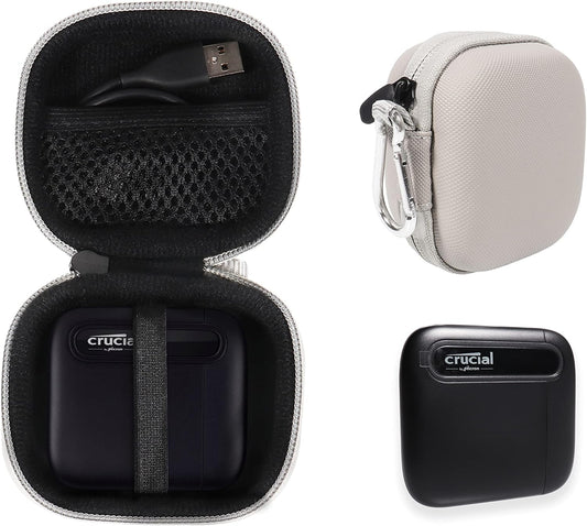 CaseSack Case for Crucial X6 500GB, 1TB, 2TB, 4TB Portable SSD, Handy Organizer (Gray)