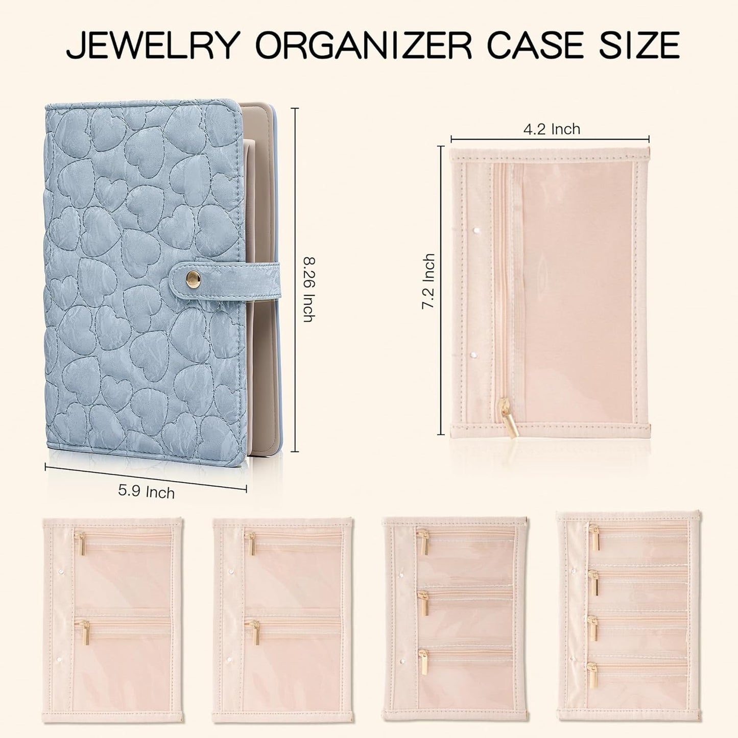 Travel Jewelry Organizer Case,Jewelry Storage Roll Bag for Women,Tangle-Free Portable Storage for Necklaces & Earrings/Rings/Bracelets,Jewelry Storage Book, Waterproof Organizer Bag