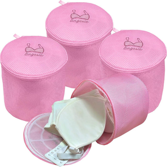 4Pcs Premium Durable Honeycomb Mesh Laundry Bags for Delicates, Large Bra Laundry Bags for Washing Machine, Lingerie Underwear & Intimates Wash Bag 6.7 x 6.7 x 7.5Inches