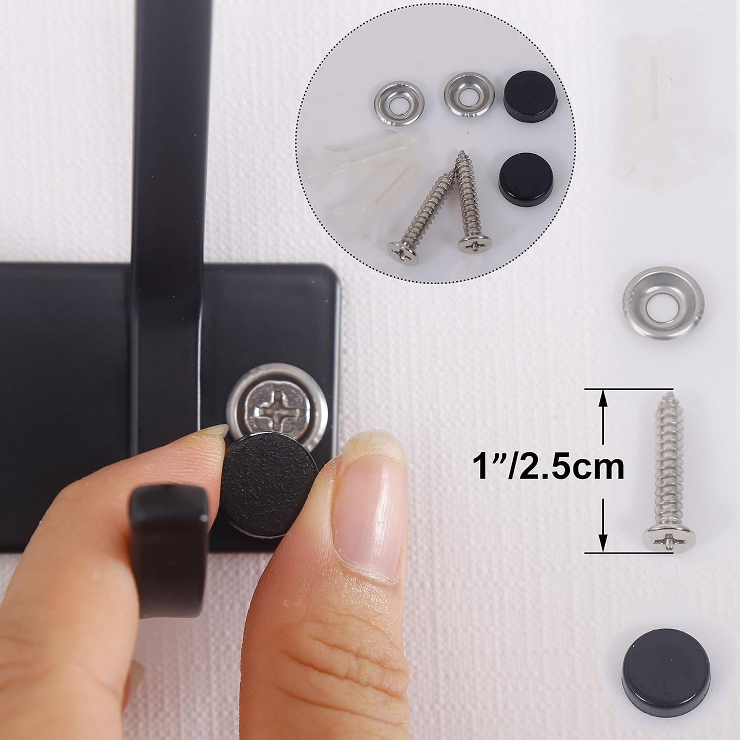 WEBI Coat Rack Wall Mounted,3 Coat Hooks for Hanging Coats,Heavy Duty Metal Hook Rack Hook Rail Coat Hanger Wall Coat Rack with Hooks for Clothes Entryway Jacket,Black,2 Packs
