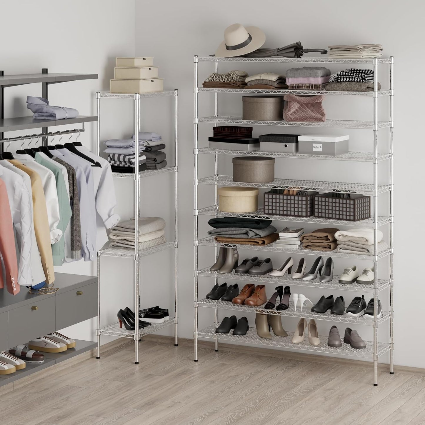14" Deep x 54" Wide x 86" Height x Wire Shelving Kit | 10-Tier | NSF Commercial Storage Rack Unit