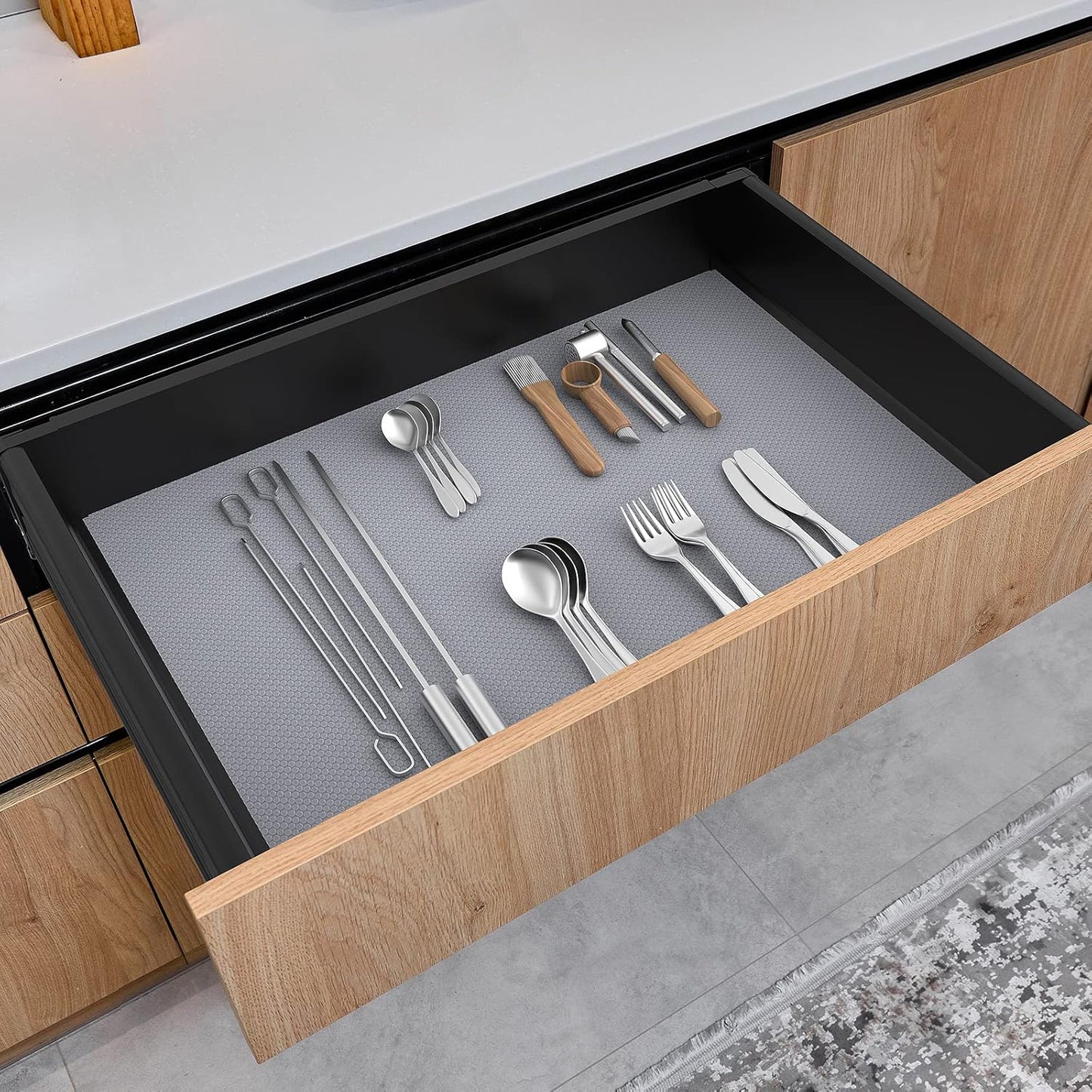 Shelf Liners for Kitchen Cabinets Refrigerator Liners Waterproof Kitchen Cupboard Liner Non-Slip Drawer Mats Non Adhesive Fridge Mats for Shelves - Clear 11.8 x 59 Inches