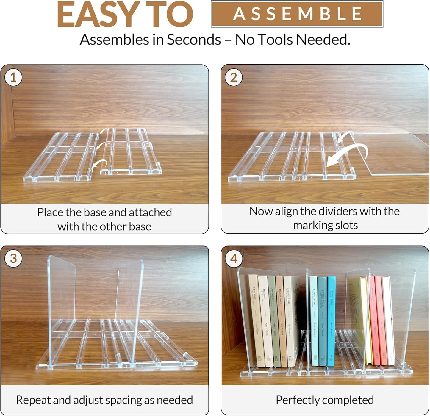 Adjustable Bag & Purse Organizer for Closet | Clear Shelf Dividers for Closet Organization, Vertical Handbag Separator for Sweater, Shirts & Clutches, Perfect for Bedroom, Living Room, Home