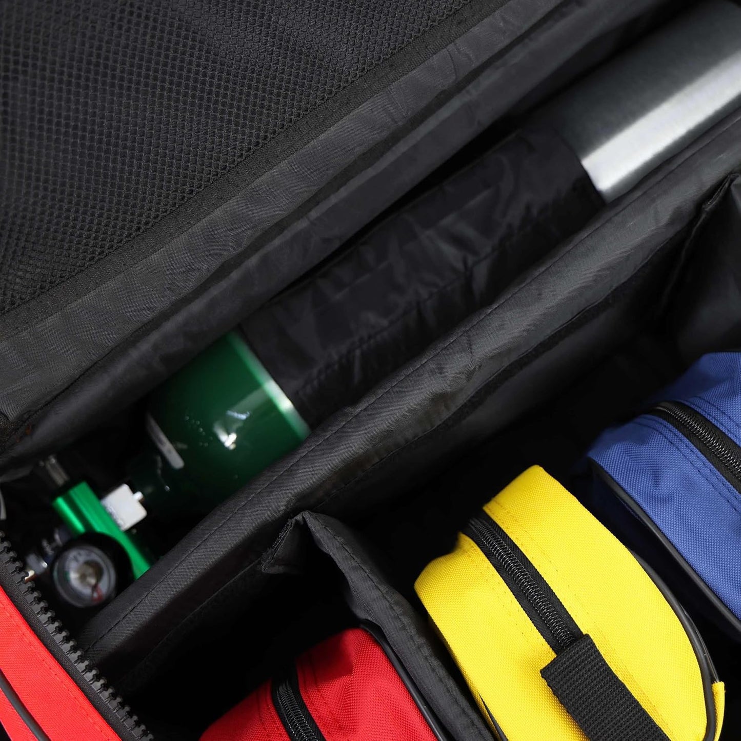 Lightning X Fully Stocked X-Tuff Modular Oxygen Trauma Bag w/Removable Organizer Pouches for EMS/EMT + First Responder - Red