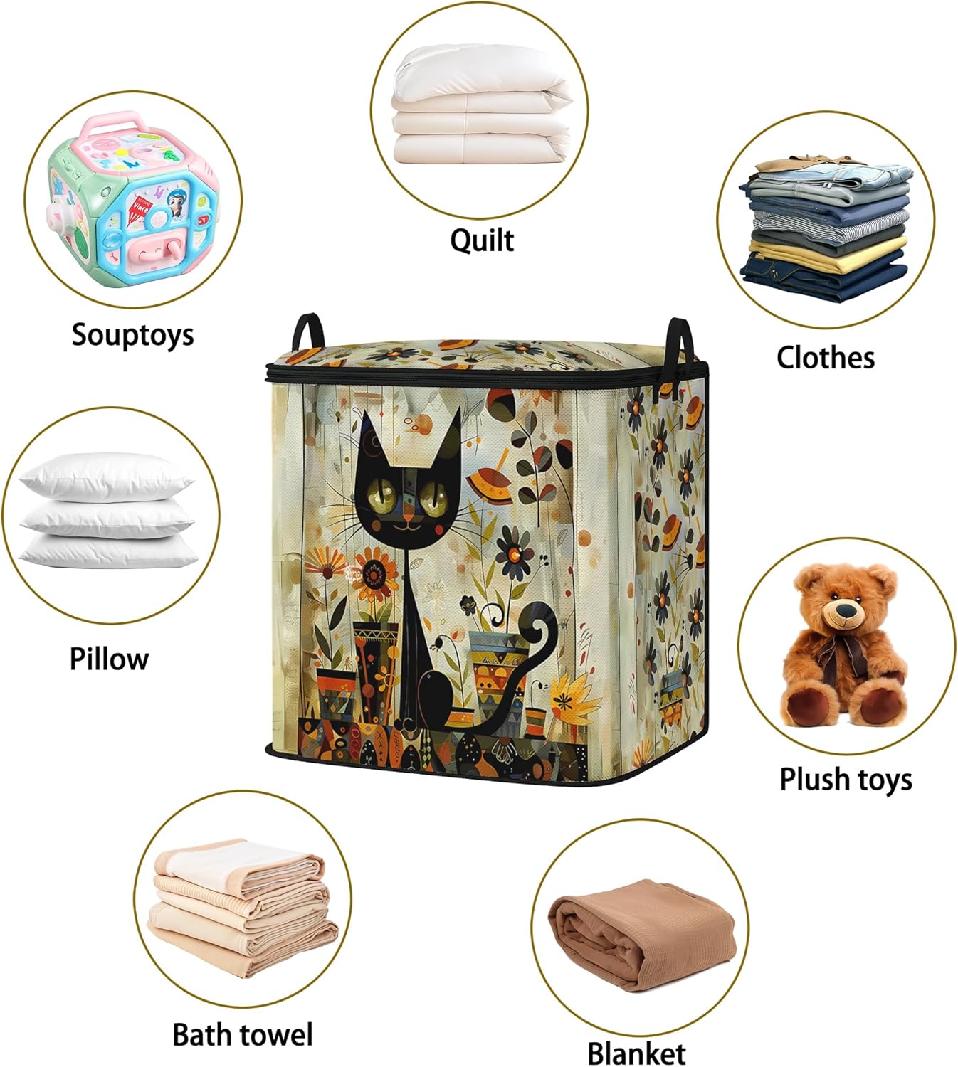 king comforter storage bag,clothes,blanket,bedding,pillow quilt organizer for closet,fabric moving bags with portable handles and zipper 95L(2pack)
