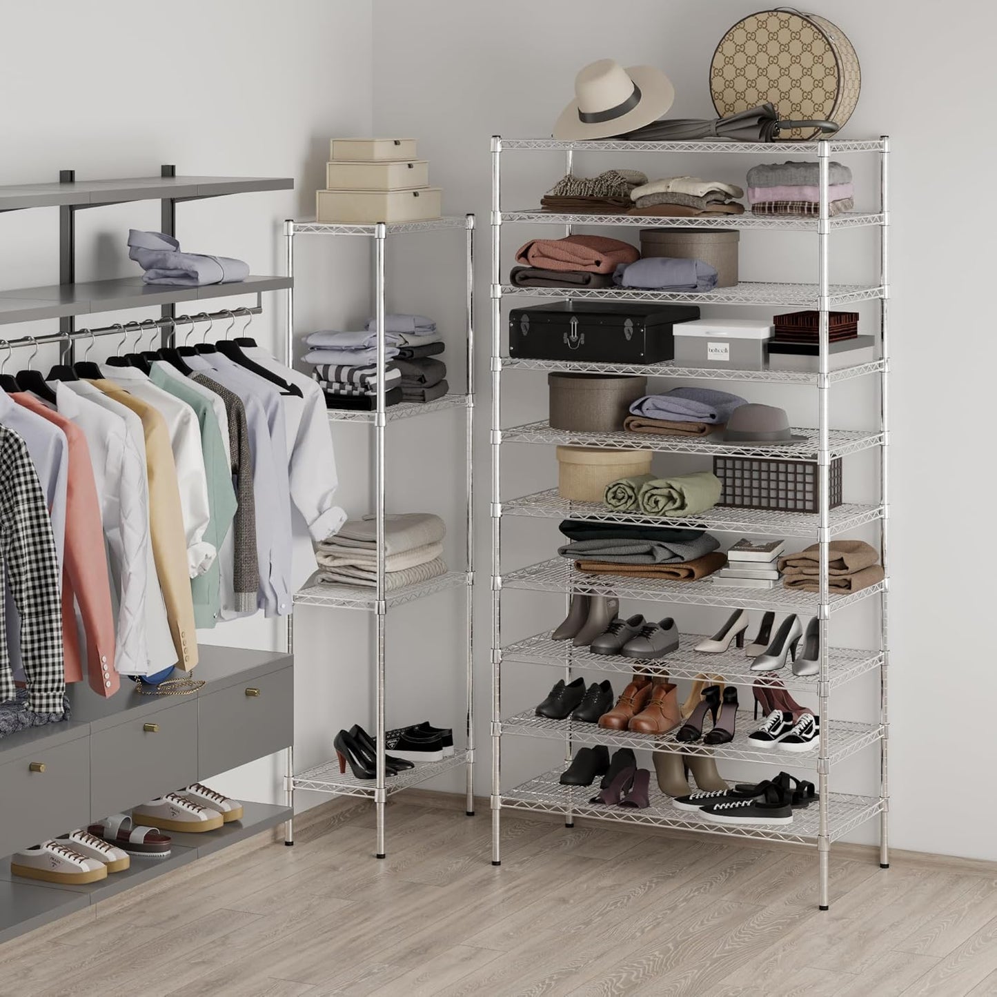 21" Deep x 42" Wide x 86" Height Wire Shelving Kit | 10-Tier | NSF Commercial Storage Rack Unit
