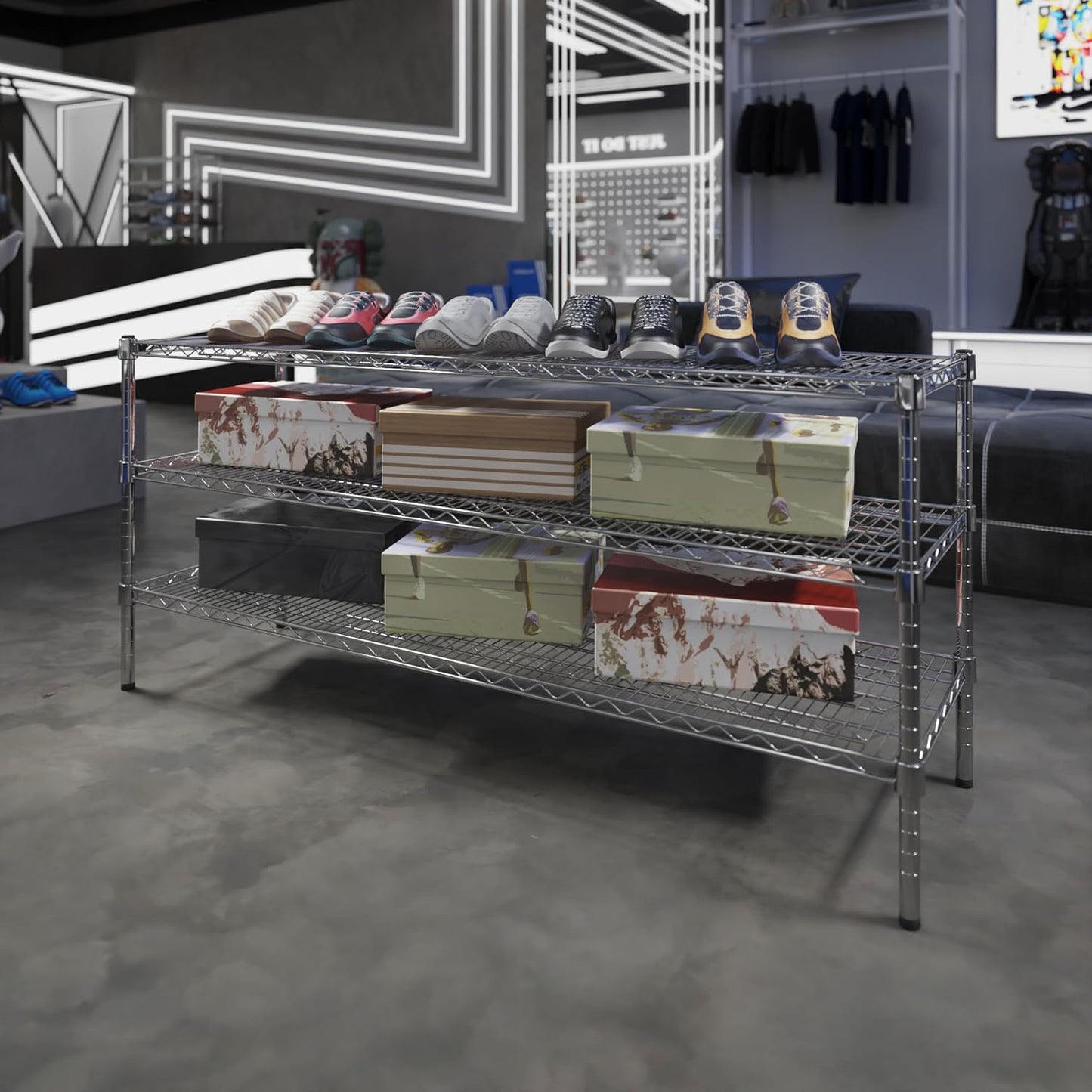 18" Deep x 60" Wide x 27" Height Wire Shelving Kit | 3-Tier | NSF Commercial Storage Rack Unit