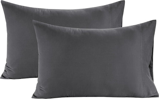 LANE LINEN Pillows Queen Size Set of 2 Soft 100% Egyptian Cotton Cool & Smooth 1000 Thread Count Pillow Cases - Charcoal