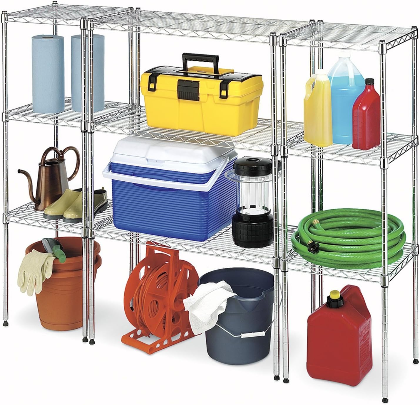 Whitmor 1 Tier Shelving Units, Wire Rack Storage Organizer, 30" L x 14" W x 15" H, Chrome