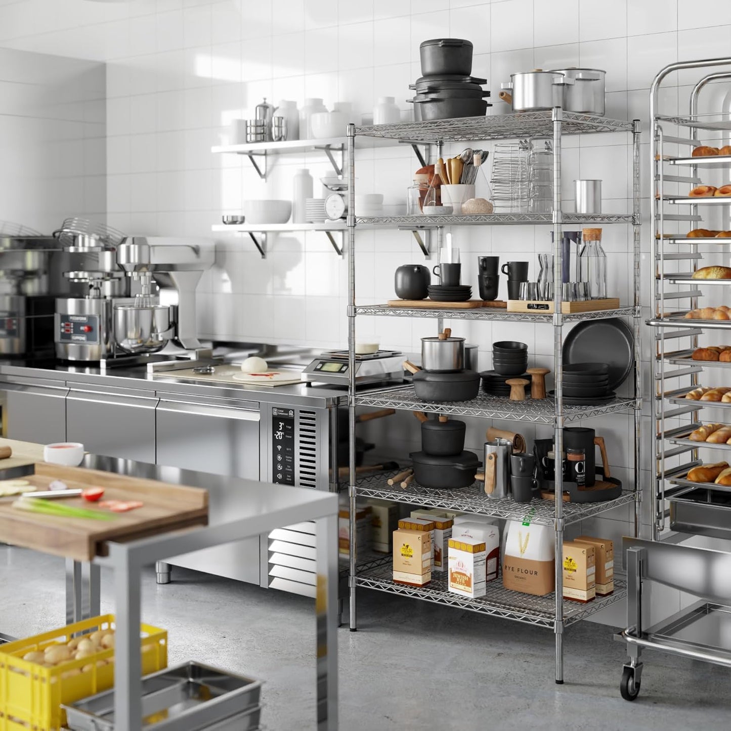 24" Deep x 36" Wide x 74" Height Wire Shelving Kit | 6-Tier | NSF Commercial Storage Rack Unit