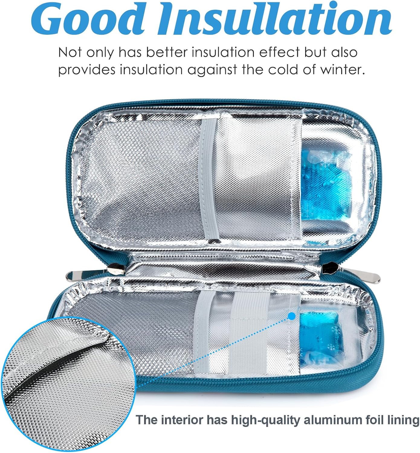 YOUSHARES Insulin Cooler Travel Case TSA Approved Medication Diabetic Supplies Cooler For Travel Refrigerated Medicine Organizer Bag With 2 Ice Pack