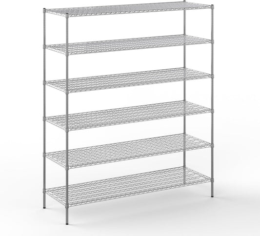 24" Deep x 72" Wide x 86" Height Wire Shelving Kit | 6-Tier | NSF Commercial Storage Rack Unit