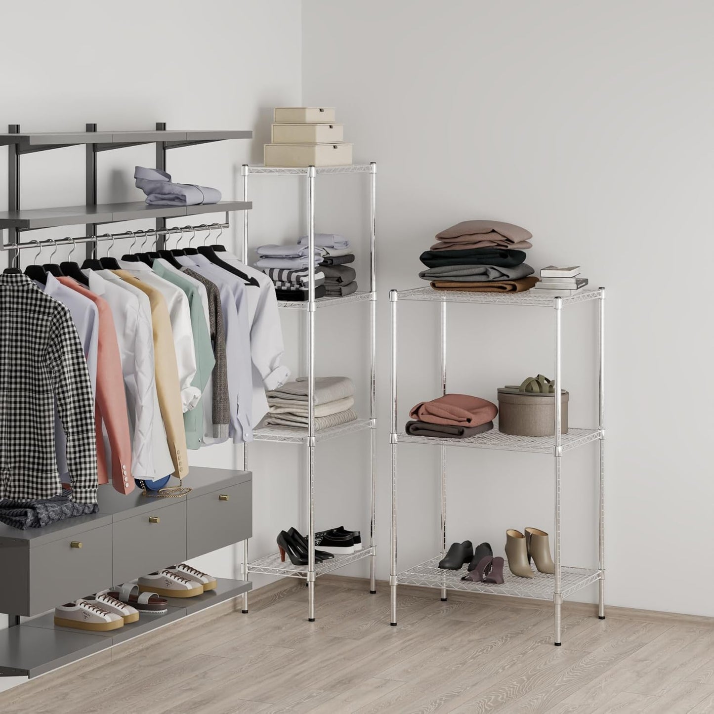 21" Deep x 30" Wide x 54" Height Wire Shelving Kit | 3-Tier | NSF Commercial Storage Rack Unit